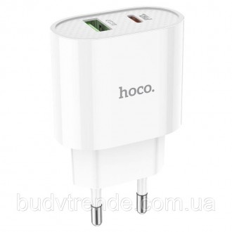 СЗУ HOCO C95A PD 20W+QC3.0 (1USB/Type-C/3A) (Белый). . фото 2