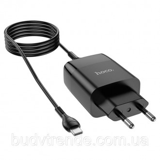 СЗУ HOCO C86A (2USB/2.4A) + Type-C (Черный). . фото 3