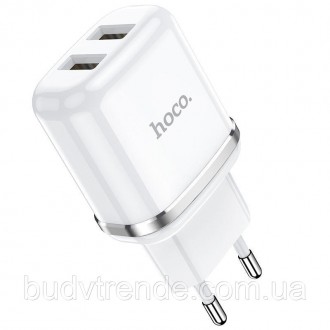 СЗУ Hoco N4 (2USB/2.4A) (Белый). . фото 2