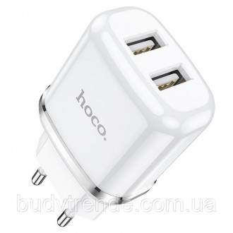 СЗУ Hoco N4 (2USB/2.4A) (Белый). . фото 3