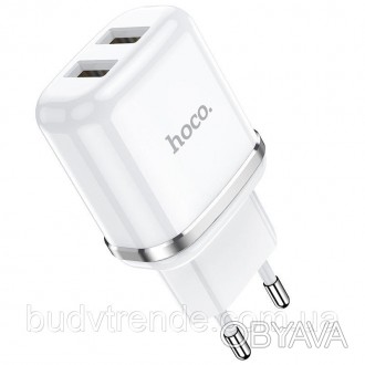 СЗУ Hoco N4 (2USB/2.4A) (Белый). . фото 1