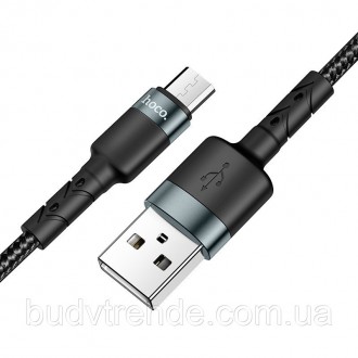 Дата кабель Hoco DU46 Charging USB to MicroUSB (1m) (Черный). . фото 4