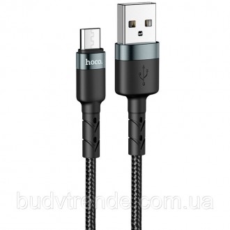 Дата кабель Hoco DU46 Charging USB to MicroUSB (1m) (Черный). . фото 2