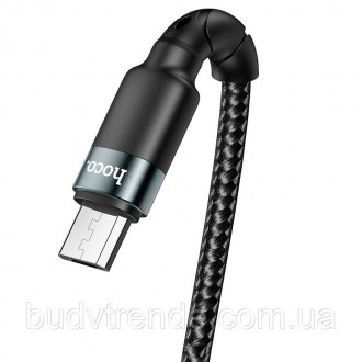 Дата кабель Hoco DU46 Charging USB to MicroUSB (1m) (Черный). . фото 6