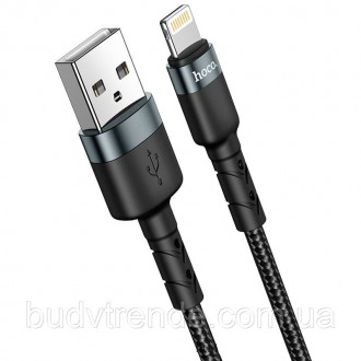 Дата кабель Hoco DU46 Charging USB to Lightning (1m) (Черный). . фото 5
