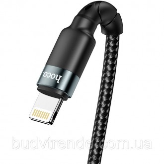 Дата кабель Hoco DU46 Charging USB to Lightning (1m) (Черный). . фото 6