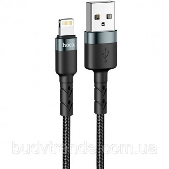 Дата кабель Hoco DU46 Charging USB to Lightning (1m) (Черный). . фото 2