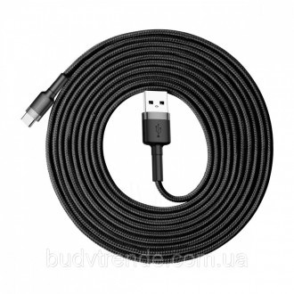 Дата кабель Baseus Cafule Type-C Cable 2A (3m) (CATKLF-U) (Красный / Черный). . фото 4