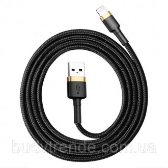 Дата кабель Baseus Cafule Lightning Cable 2.4A (1m) (CALKLF) (Серый / Черный). . фото 3