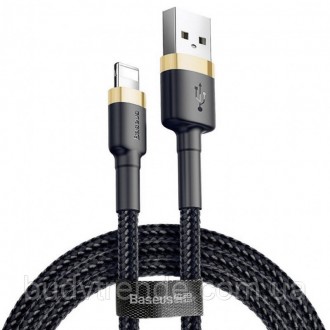 Дата кабель Baseus Cafule Lightning Cable 2.4A (1m) (CALKLF) (Серый / Черный). . фото 2