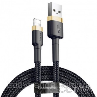 Дата кабель Baseus Cafule Lightning Cable 2.4A (1m) (CALKLF) (Серый / Черный). . фото 1