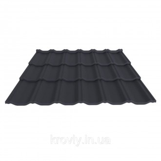 Металочерепица ГРАДО 0,45 RAL 7024 Арт.201274-7024. Харків. фото 1