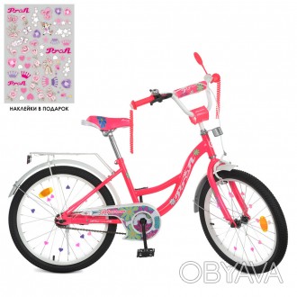 Велосипед детский двухколесный 20 дюймов PROF1 Blossom Y20302N, малиновый
Велоси. . фото 1
