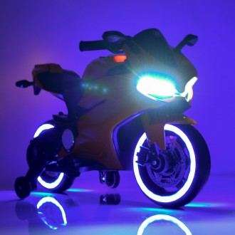 Детский мотоцикл M 4104 EVA колеса - представляет собой уменьшенную копию настоя. . фото 7