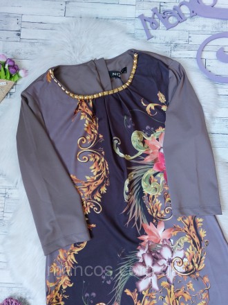 Нарядное платье Noix коричневое с цветочным принтом
новое
Размер по бирке 44,реа. . фото 3