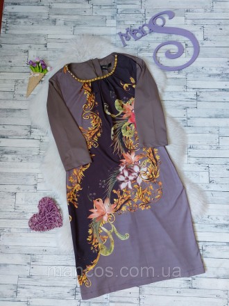 Нарядное платье Noix коричневое с цветочным принтом
новое
Размер по бирке 44,реа. . фото 2