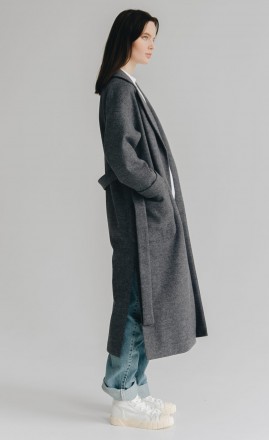 Пальто-халат Season Грейс (Производство Украина).
Однобортное пальто под пояс с. . фото 6