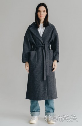 Пальто-халат Season Грейс (Производство Украина).
Однобортное пальто под пояс с. . фото 1