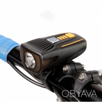 Мощный качественный Led фонарь для установки на руль велосипеда. Крепится на рул. . фото 1