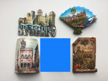 Тарелка панно диаметром 11 см, сувенирные магниты карликовой страны Сан-Марино с. . фото 3