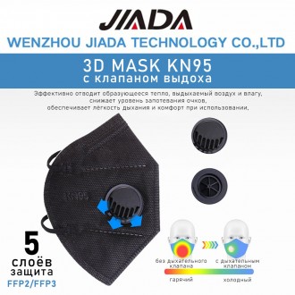 
Репортер маска захисту JIADA FFP2 KN95 в окремій упаковці.
JIADA Репсатор KN95 . . фото 6