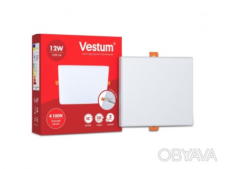 Квадратный светодиодный врезной светильник Vestum 1-VS-5605 мощностью 12 Вт даёт. . фото 1
