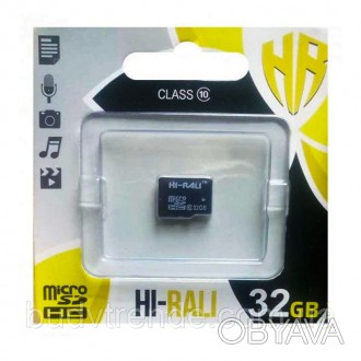 Карта памяти Hi-Rali microSDHC 32 GB class 10 (без адаптера) (Черный). . фото 1