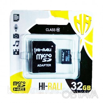 Карта памяти Hi-Rali microSDXC (UHS-3) 32 GB Card Class 10 с адаптером (Черный). . фото 1
