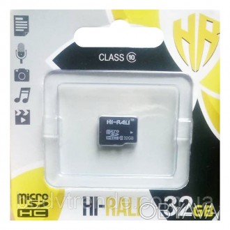 Карта памяти Hi-Rali microSDXC (UHS-3) 32 GB Card Class 10 без адаптера (Черный). . фото 1