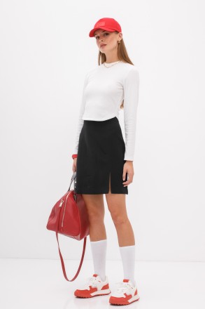 Женская юбка Stimma Бренда. Это стильная мини юбка с небольшим разрезом станет п. . фото 3
