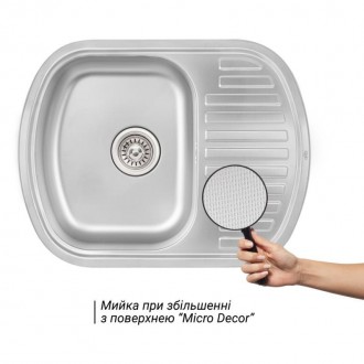 Кухонная мойка Qtap 6349 0,8 мм Micro Decor изготовлена из высококачественной не. . фото 4