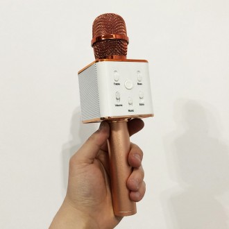 Микрофон Q-7 Wireless Rose. RS-152 Цвет: розовыйБеспроводной микрофон караоке Q7. . фото 6