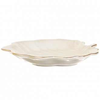 Блюдо "Белый лист" керамическое. Качественная и оригинальная сервировочная посуд. . фото 4