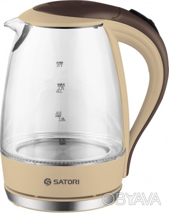 Электрический чайник SATORI SGK-4150-BR мощностью 2000 Вт и емкостью 1.7 литра –. . фото 1