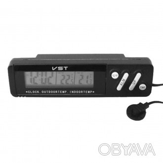 Внутренний и наружный термометр с часами VST-7067Электронный градусник показывае. . фото 1