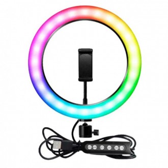 Кольцевая светодиодная лампа RGB LED RING MJ26 26 см с TL-154 держателем телефон. . фото 8