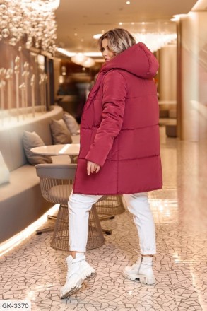 Женская Зимняя Куртка Батал с капюшоном Черная, Серая, Бордовая
Код 015413
Разме. . фото 5