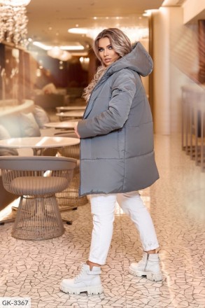 Женская Зимняя Куртка Батал с капюшоном Черная, Серая, Бордовая
Код 015413
Разме. . фото 4