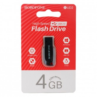 Usb Flash Drive Borofone UD2 4GB - носитель информации обладающий высокой произв. . фото 2