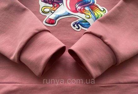Кофта детская для девочки с капюшоном Unicorn. Детская толстовка для девочки из . . фото 5