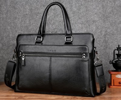 Мужская сумка для ноутбука эко кожа, мужской деловой портфель под ноутбук планше. . фото 8