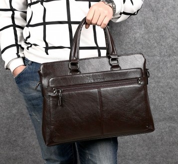 Мужская сумка для ноутбука эко кожа, мужской деловой портфель под ноутбук планше. . фото 5