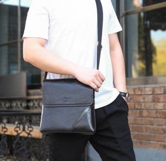 Мужская сумка планшет Jeep через плечо, барсетка сумка-планшет для мужчин эко ко. . фото 3