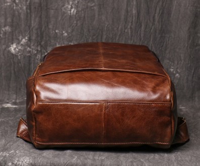 
Мужской городской рюкзак из натуральной кожи, качественный повседневный кожаный. . фото 5