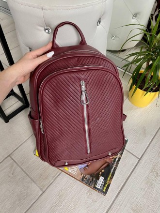 Рюкзак Maxi на 2 отдела формaт A4 
 Фурнитура - серебро, размеры 27*36*13 см, эк. . фото 6
