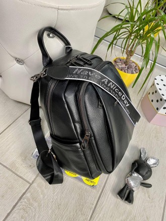 Рюкзак-сумка Kengo Big нa 2 отделa
 Фурнитура - никель, размеры 26*33*13 см, эко. . фото 5