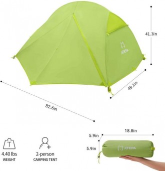 Двухместная ультралегкая палатка которая обеспечит Вам комфортный отдых в любую . . фото 10