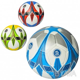 Мяч футбольный 3000-41 размер 5, ПУ1,4мм, 32панели, ручная работа, 400-420г, 3цв. . фото 1