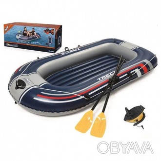 BW Лодка 61083 Hydro-Force Raft,228-121см,весло2шт,насос,ремком,в кор-ке,. . фото 1