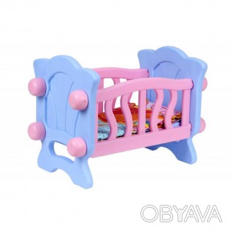 Яркая кроватка, выполненная в розовом и голубом цветах, понравится каждой девочк. . фото 1